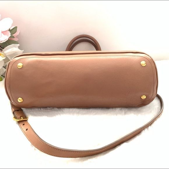 Authentic Prada Calf Leather Satchel Tan Medium - Picture 8 of 12